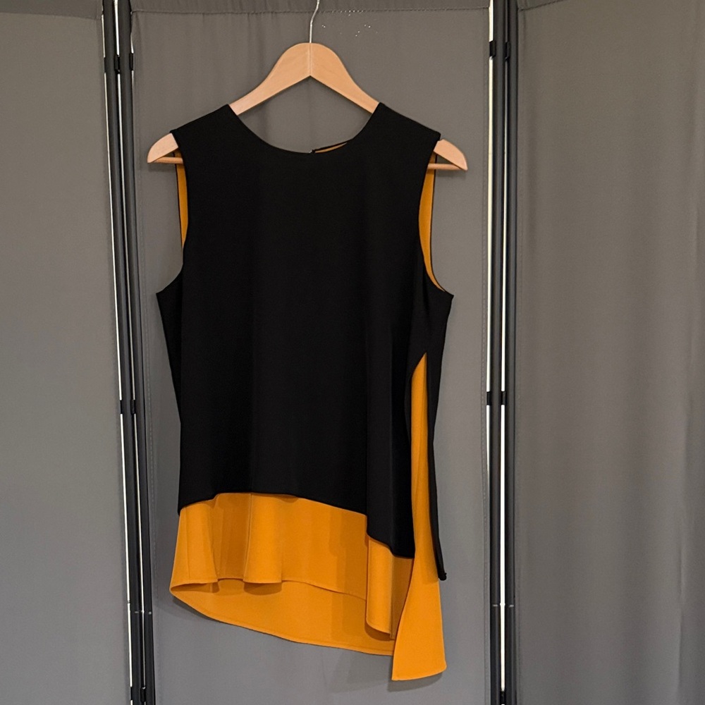 DKNY Black Tunic with Mustard Yellow Lining